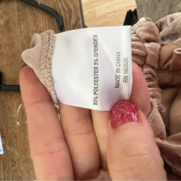 Bollie: Beige/Tan/Khaki Crushed Velvet Elastic Draw String Pull Up Joggers Sz L - Picture 8 of 10